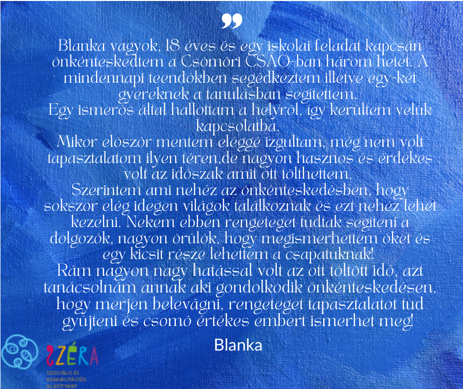 önkéntes kérdőívre érkezett válasz leírása
