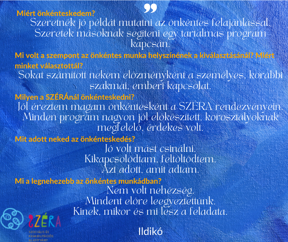 önkéntes kérdőívre érkezett válasz leírása